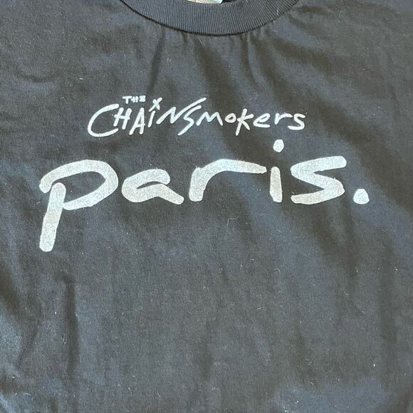 The Chain Smokers Paris Graphic Tee Black White Short Sleeve Crewneck S - Picture 3 of 5